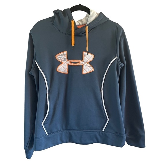 Under Armour Women’s Storm Pullover Hoodie gray orange size large GUC - Picture 1 of 10